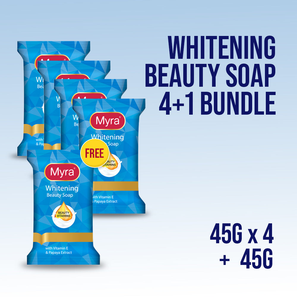Buy 4 Myra Whitening Beauty Soap 45g, Get 1 FREE Myra Whitening Beauty Soap 45g