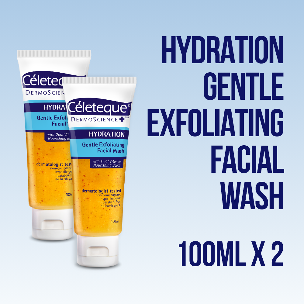 Celeteque® DermoScience™ Hydration Gentle Exfoliating Facial Wash 100mL x 2