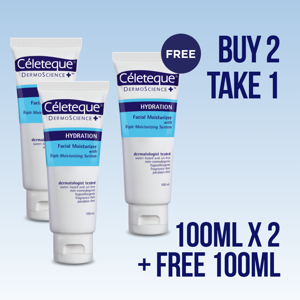 Buy 2 Celeteque Hydration Facial Moisturizer 100ml GET 1 FREE Celeteque Hydration Facial Moisturizer 100ml