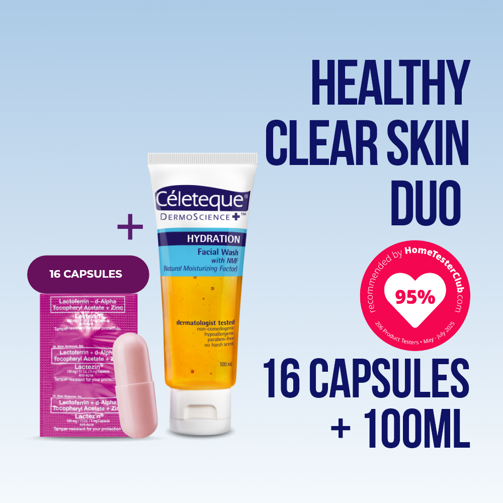 Lactezin Healthy Clear Skin Duo (Lactezin 16 capsules + Celeteque Hydration Facial Wash 100ml)