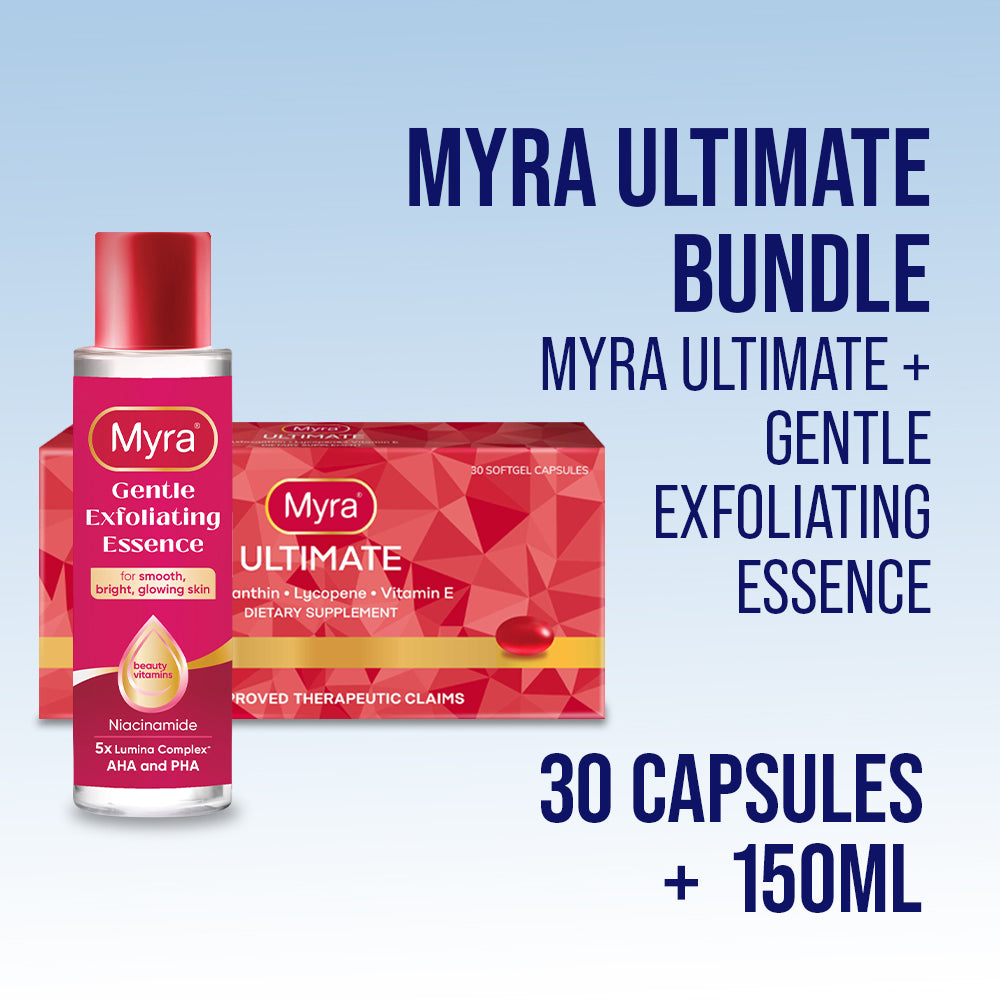 Myra Ultimate with Astaxanthin 30s Capsules  + Myra Gentle Exfoliating Essence Essence 150ml
