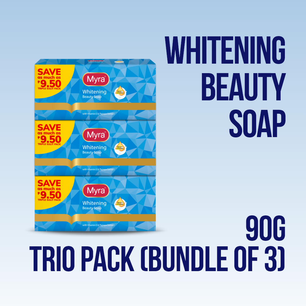 Myra Whitening Beauty Soap 90g Trio Pack (Bundle of 3)