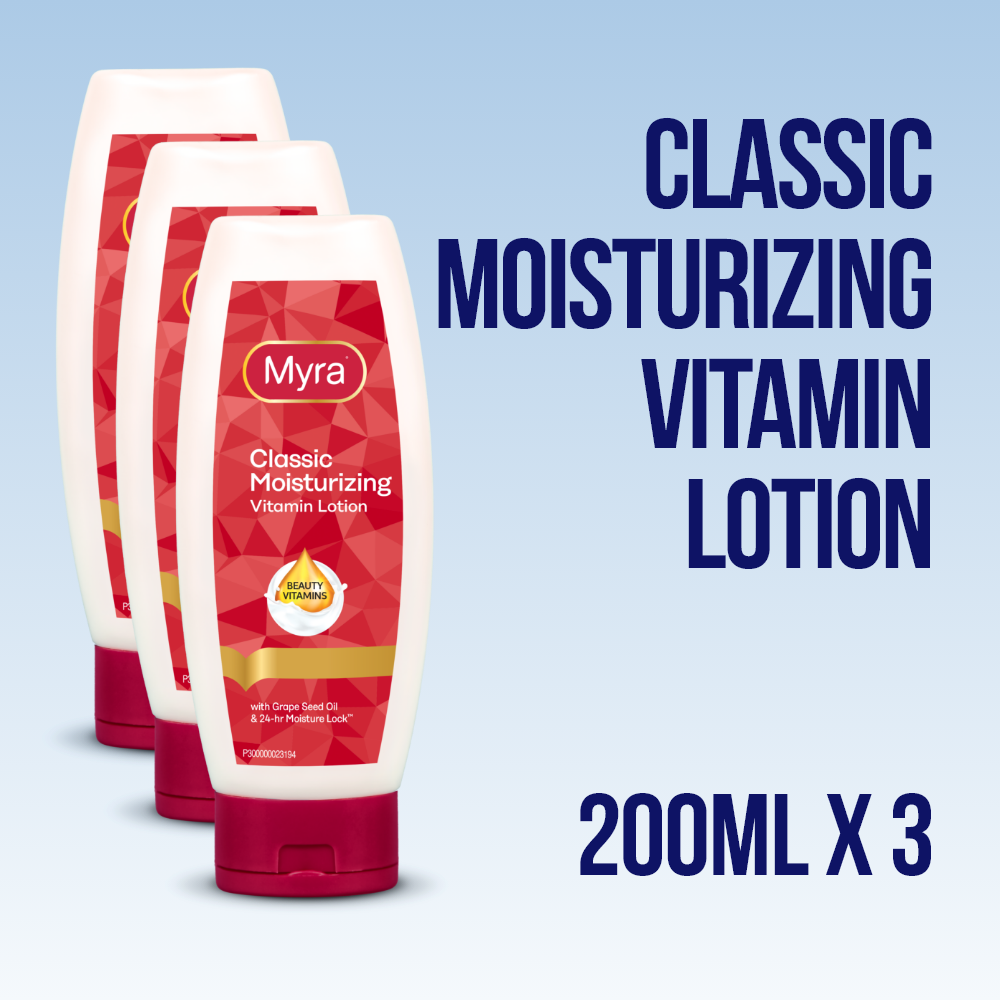 Myra Classic Moisturizing Vitamin Lotion 200mL x 3