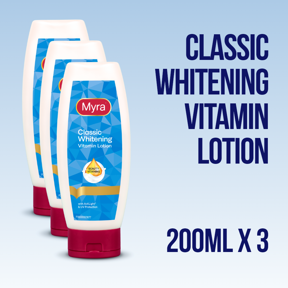 Myra Classic Whitening Vitamin Lotion 200mL x 3