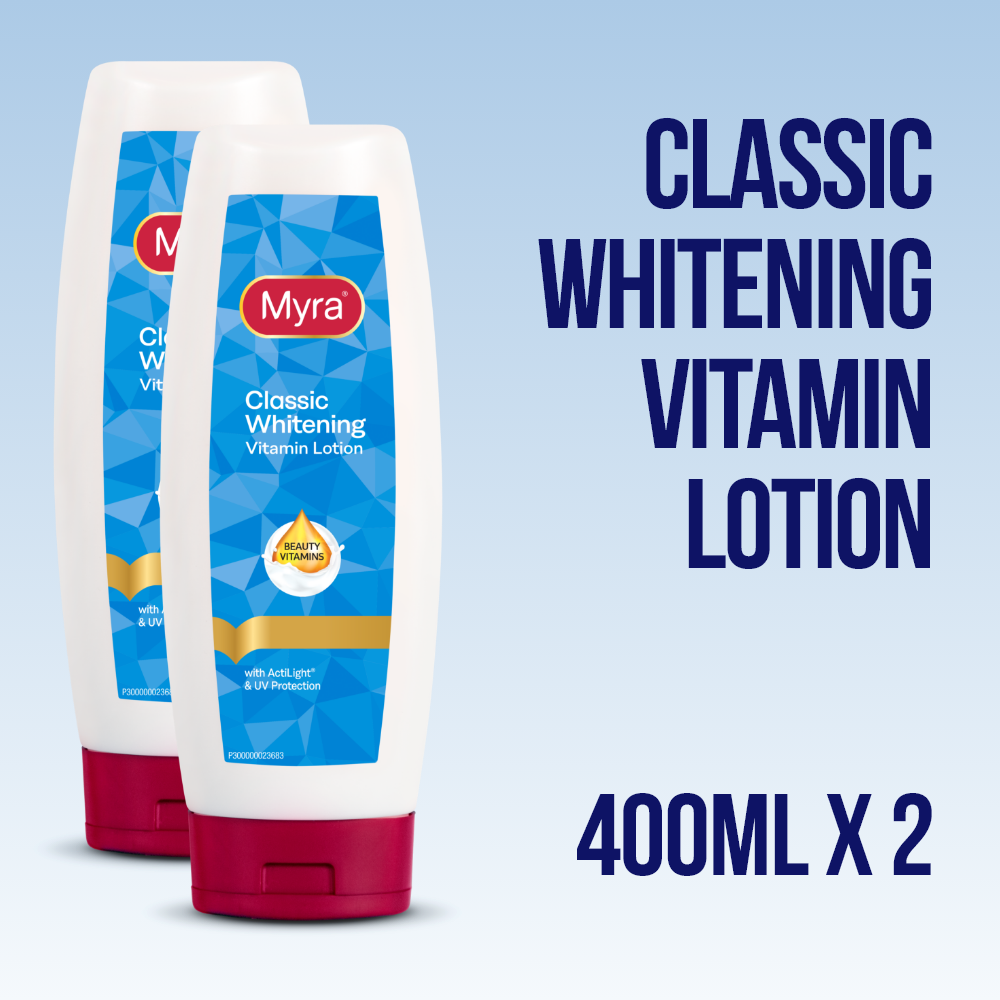 Myra Classic Whitening Vitamin Lotion 400mL x 2