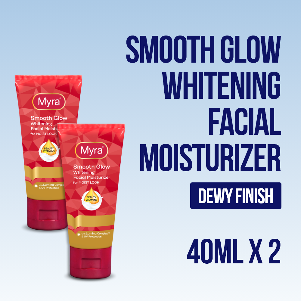 Myra Smooth Glow Whitening Facial Moisturizer 40mL x 2