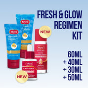 Myra Fresh & Glow Regimen Kit (Facial Wash + Facial Moisturizer + GlowBurst Brightening Serum 30ml + Power Glow Essence 60ml)