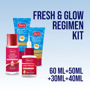 Myra Fresh & Glow Regimen Kit (Facial Wash + Facial Moisturizer + GlowBurst Brightening Serum 30ml + Myra Gentle Exfoliating Essence 60ml)