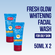 Myra Fresh Glow Whitening Facial Wash 50mL x 2