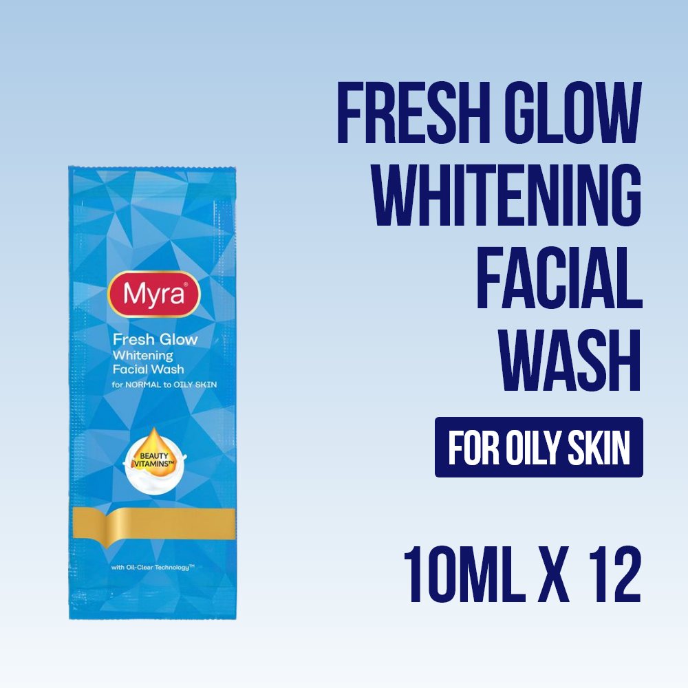 Myra Fresh Glow Whitening Facial Wash 10mL x 12s