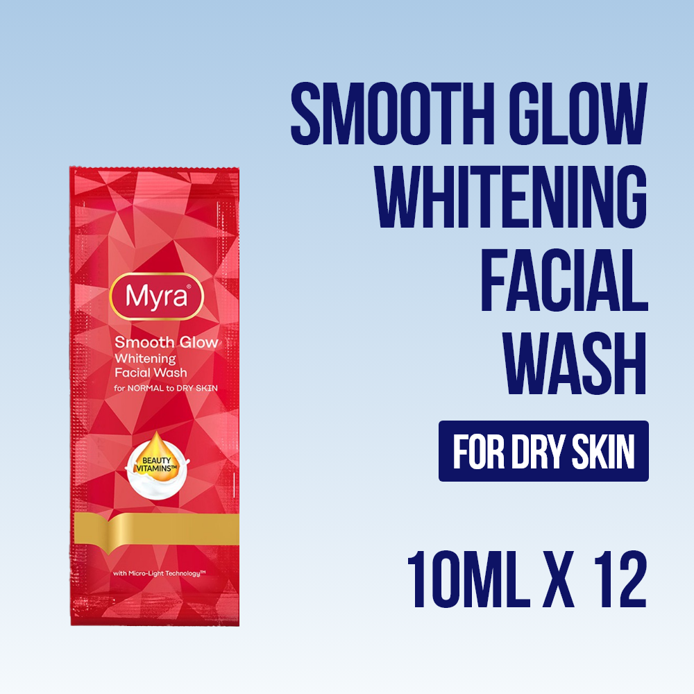 Myra Smooth Glow Whitening Facial Wash 10mL x 12