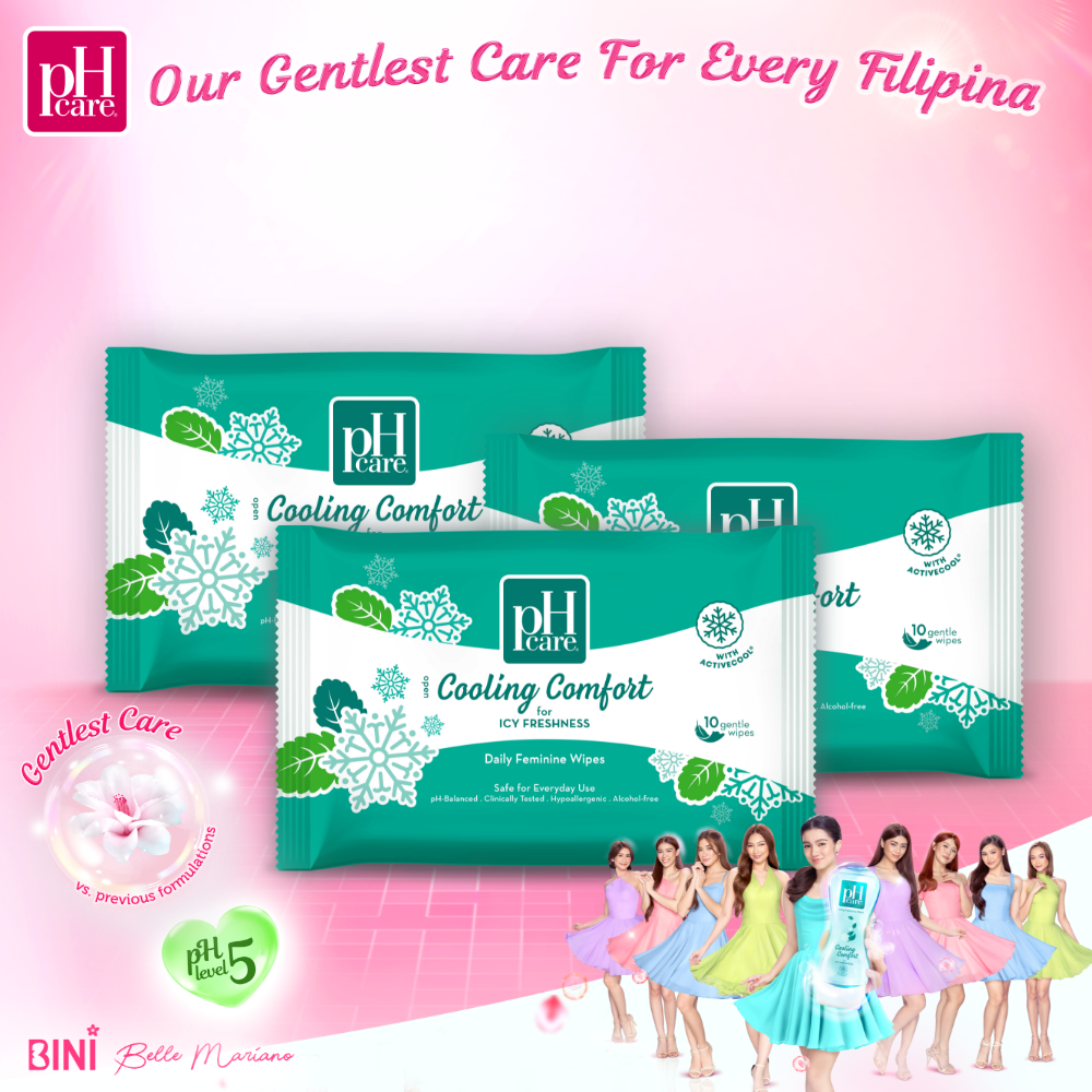 pH Care Daily Feminine Wipes Cooling Comfort 10 Sheets x 3