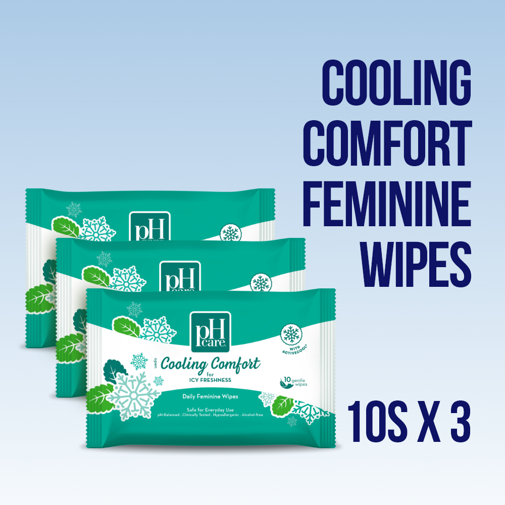 pH Care Daily Feminine Wipes Cooling Comfort 10 Sheets x 3