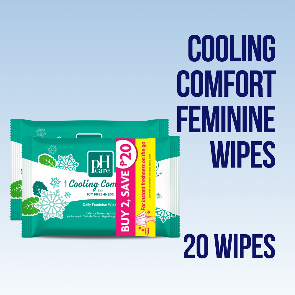 pH Care Daily Feminine Wipes Cooling Comfort 10s x 2 packs (Save P20)
