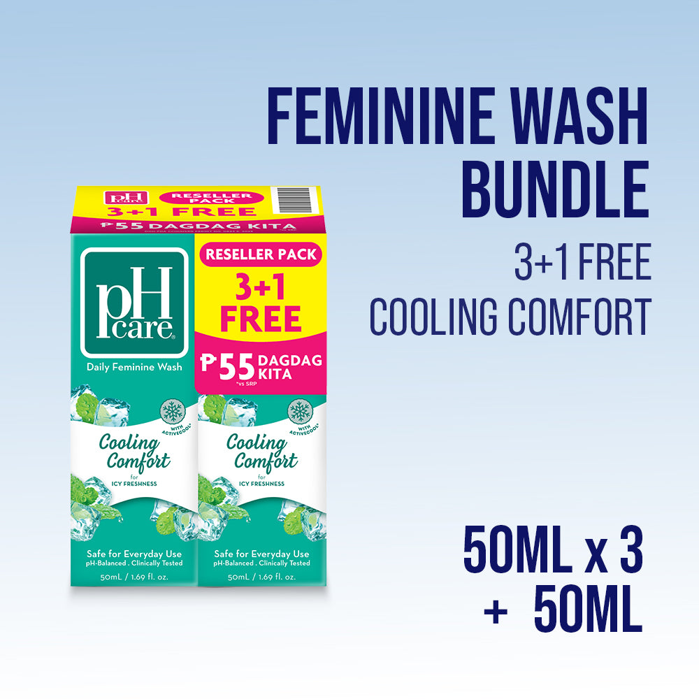 BUY 3 pH Care Daily Feminine Wash Cooling Comfort 50ml get 1 FREE pH Care Cooling Comfort 50ml