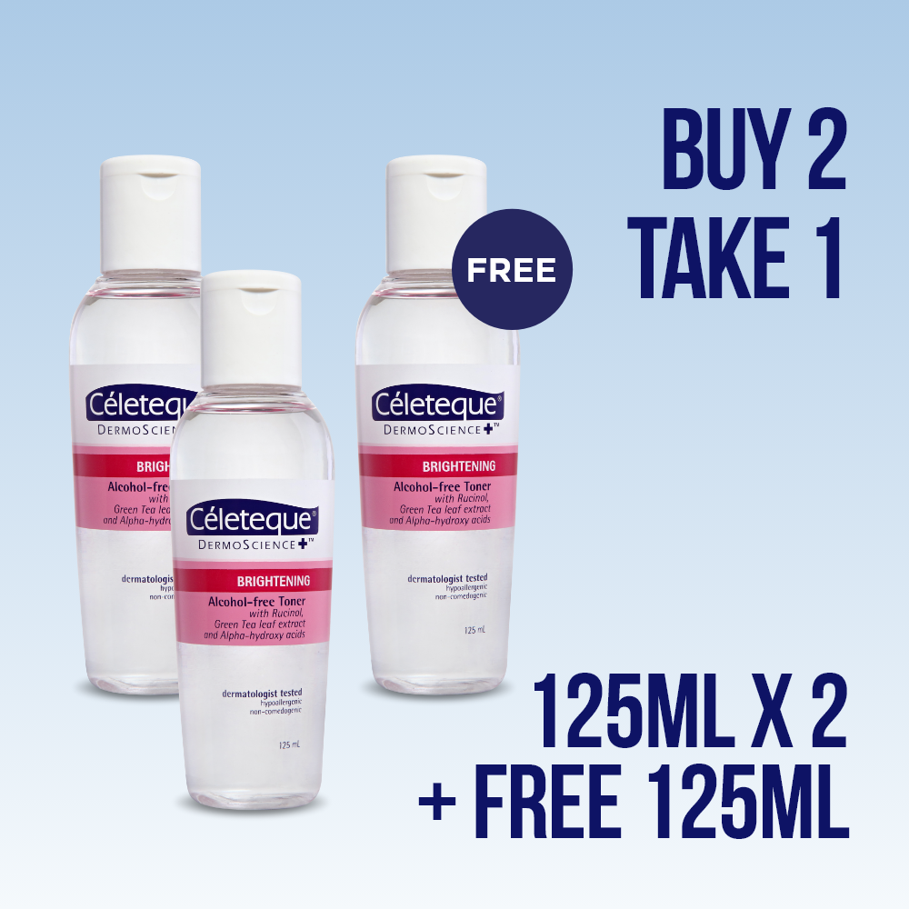 Buy 2 Celeteque Brightening Alcohol-Free Toner 125ml, GET 1 FREE Celeteque Brightening Alcohol-Free Toner 125ml