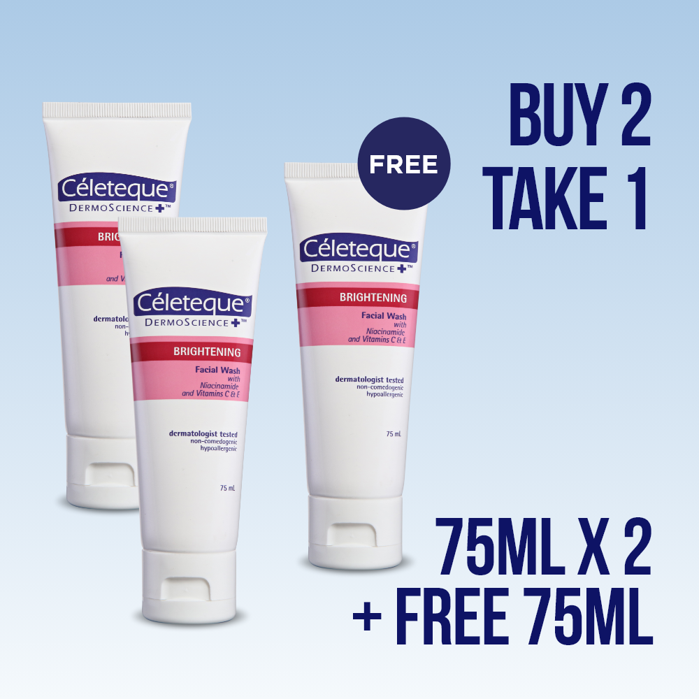 Buy 2 Celeteque Brightening Facial Wash 75ml GET 1 FREE Celeteque Brightening Facial Wash 75ml