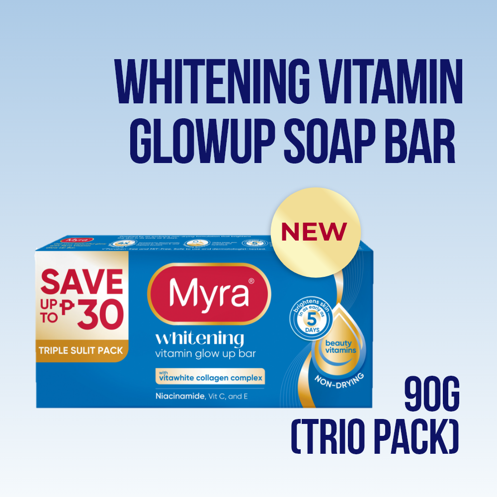 Myra Whitening Vitamin GlowUp Soap Bar 90g (Trio Pack)