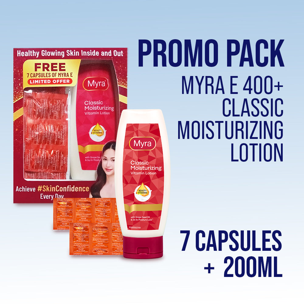 Myra E 400 I.U. 7 Capsules + Myra Classic Moisturizing Lotion 200mL