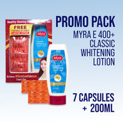 Myra E 400 I.U. 7 Capsules + Myra Classic Whitening Lotion 200mL