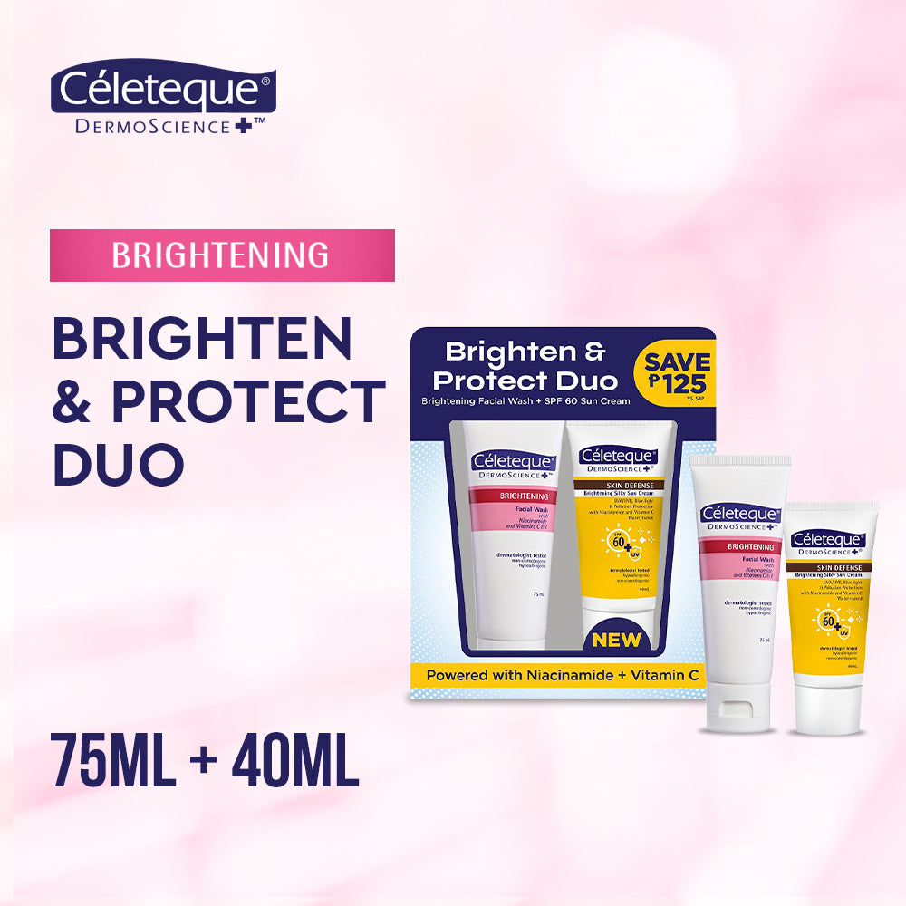 Celeteque Skin Defense Brightening Silky Sun Cream 40mL + Celeteque Brightening Facial Wash 75mL