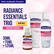 Celeteque Radiance Essentials Trio (Brightening Radiance Boosting Serum 30ml + Brightening Facial Wash 75ml + Brightening Alcohol-free Toner 125ml)