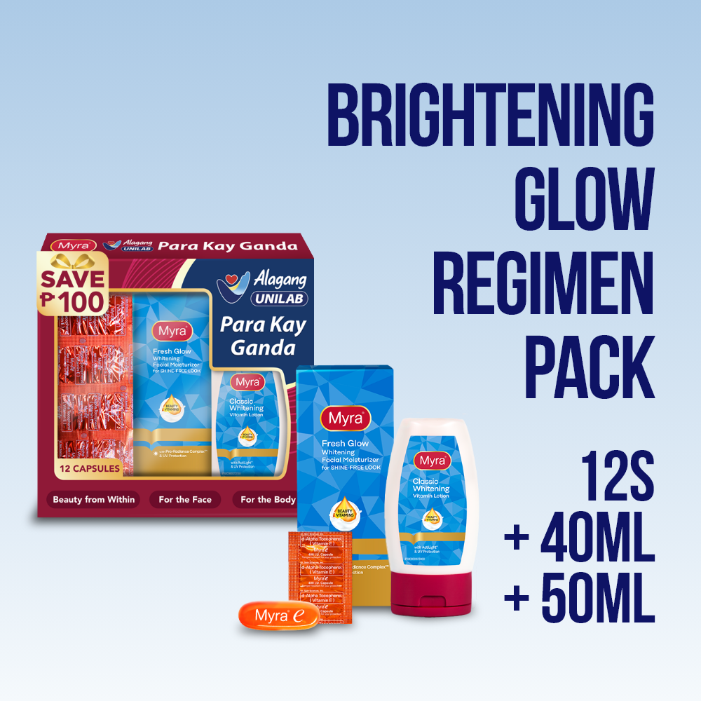 Myra Brightening Glow Regimen Pack (Myra E 12 caspsules + Myra Fresh Glow Facial Moisturizer 40mL +