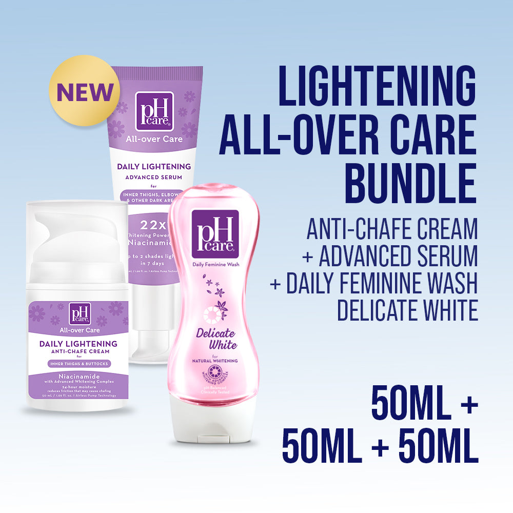 pH Care Lightening All-over Care bundle (All-Over Care Cream and All-Over Care Serum) + pH Care Daily Feminine Wash Delicate White 50mL