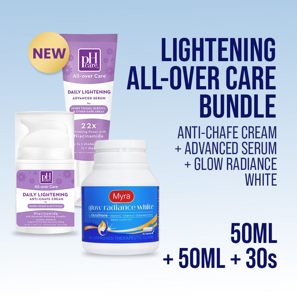 pH Care Lightening All-over Care bundle (All-Over Care Cream and All-Over Care Serum) + Myra Glow Radiance White with L-Glutathione 30s Bottle