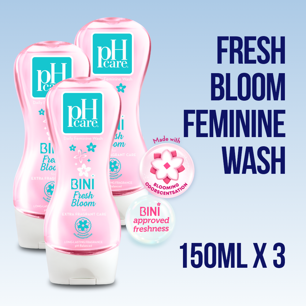 NEW pH Care Daily Feminine Wash BINI Fresh Bloom 150ml x 3
