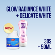 NEW Myra Glow Radiance White with L-Glutathione 30s + pH Care Daily Feminine Wash Delicate White 50ml
