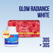 Myra Glow Radiance White with L-Glutathione 30s Bottle + Myra Ultimate with Astaxanthin 30s Bundle