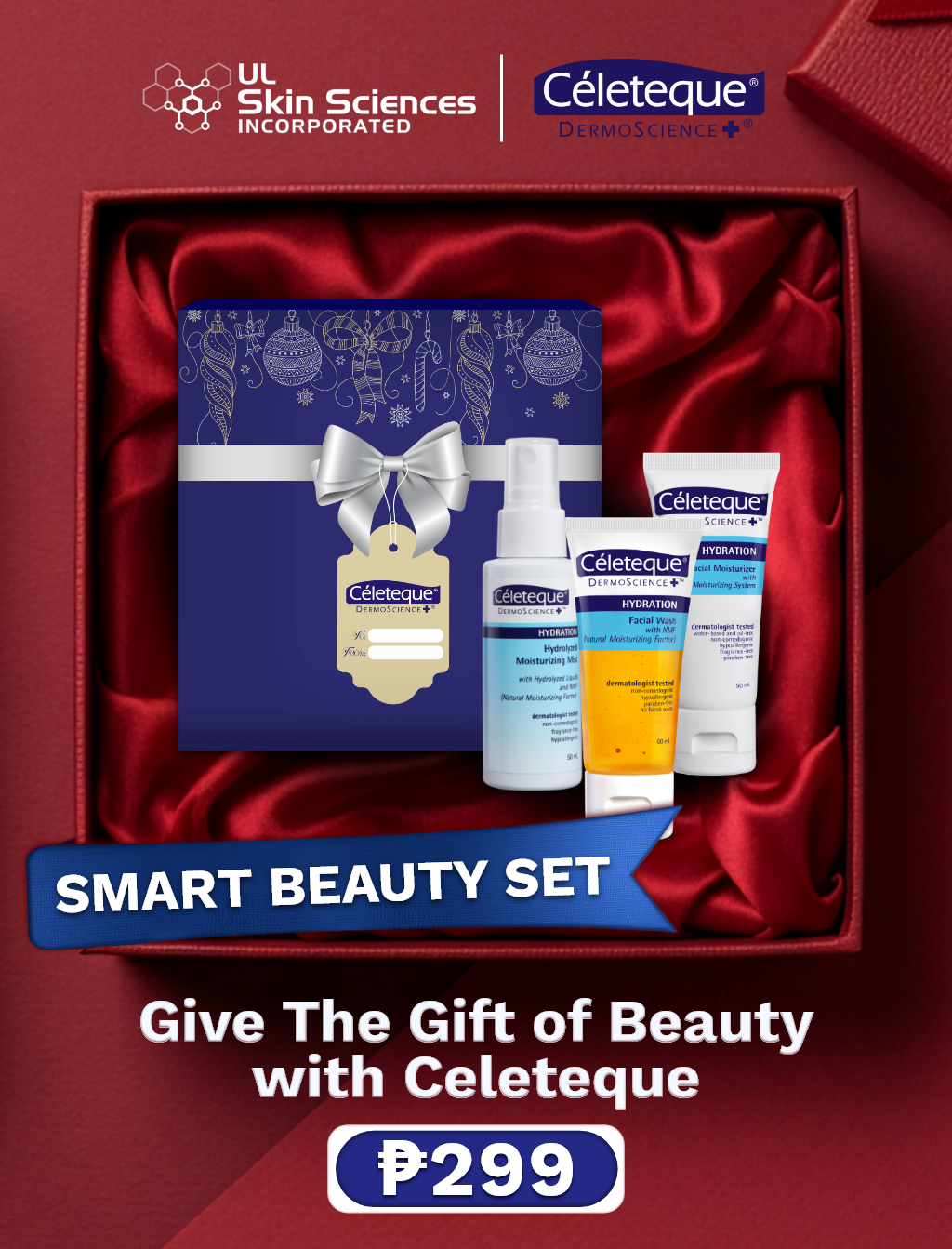 Celeteque Smart Beauty Set (Hydration Facial Wash 60ml + Hydration Facial Moisturizer 50ml + Hydration Facial Mist 50ml)