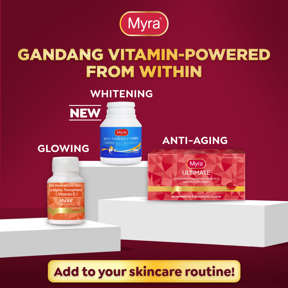 Myra Glow Radiance White with L-Glutathione 30s Bottle + Myra E 400 I.U. 30s Bottle Bundle