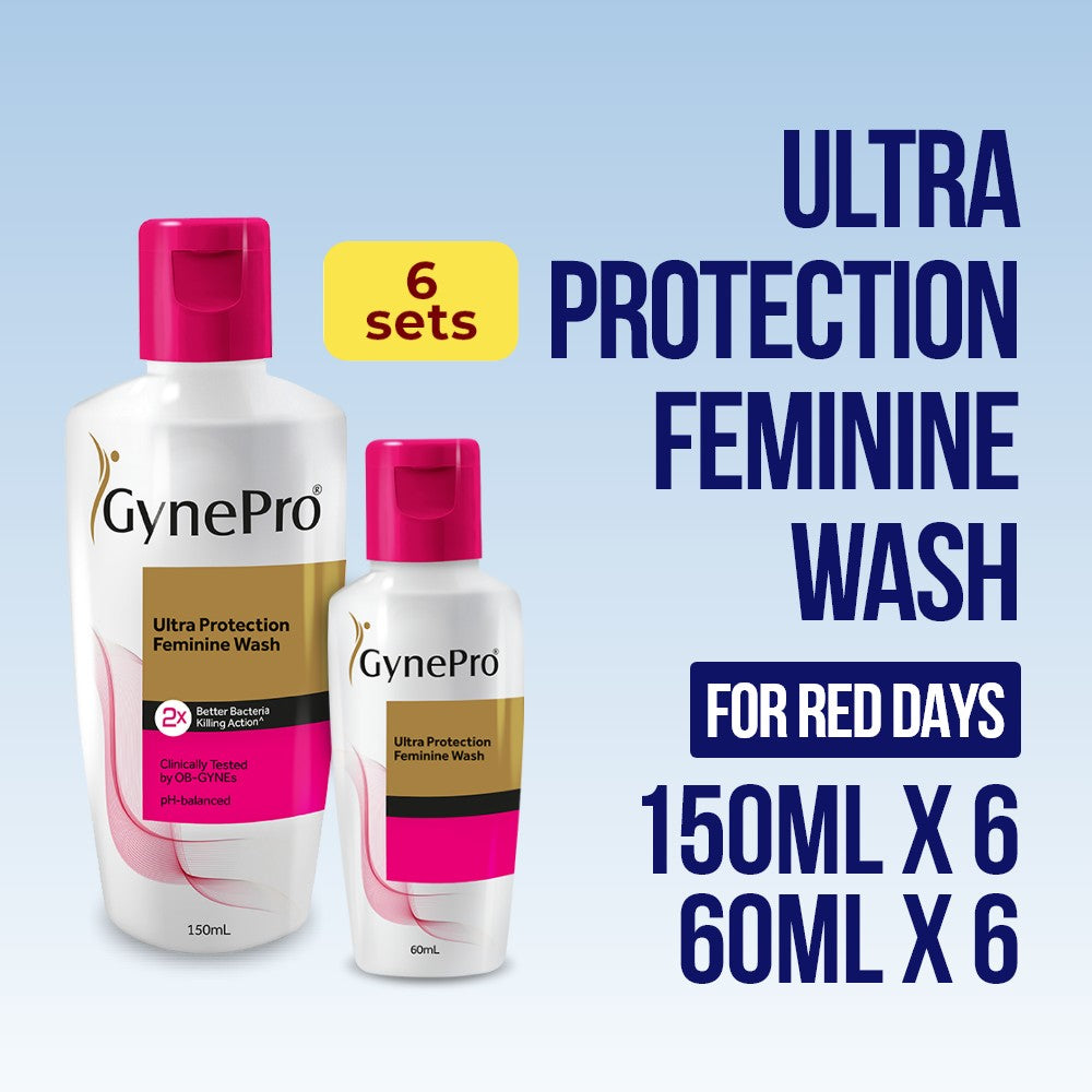 [OB-GYN Exclusive] GynePro Ultra Protection Feminine Wash Set of 60ml + 150ml (Set of 6)
