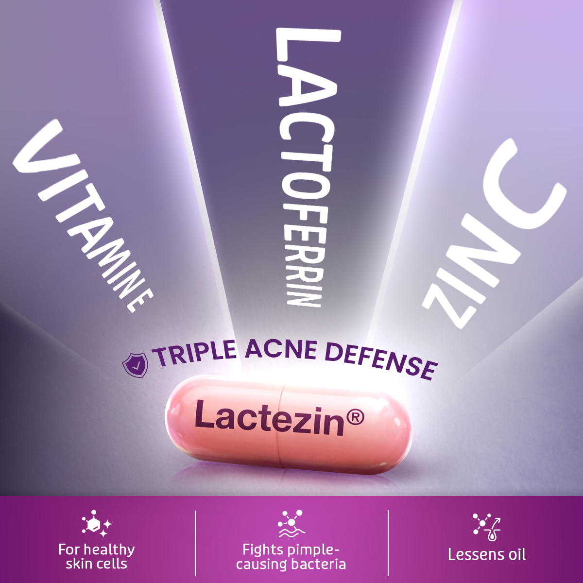 Lactezin Anti-Acne 100mg 28 Capsules