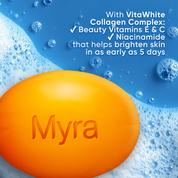 NEW Myra Glow Radiance White with L-Glutathione 30s + Myra Whitening Vitamin GlowUp Soap Bar 45g