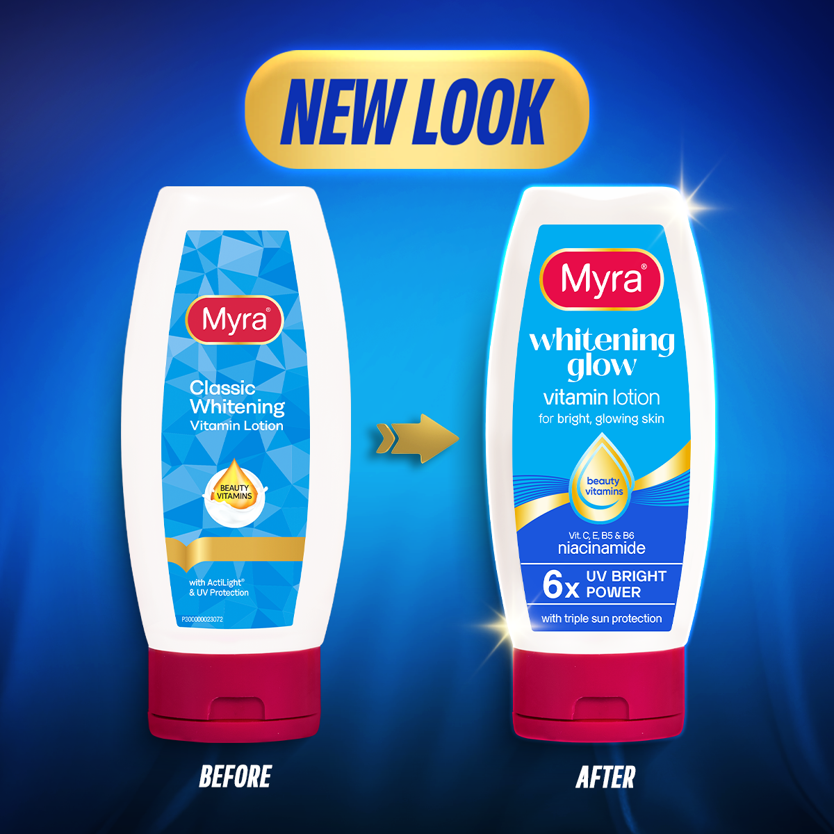 Myra Whitening Glow Vitamin Lotion 200ml x 3