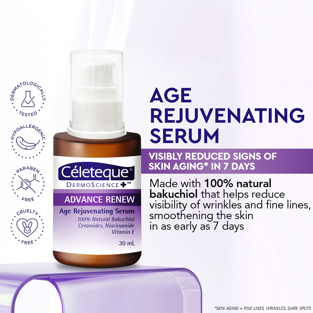 Celeteque Slow Aging Duo (Advance Renew Age Rejuvenating Serum 30ml + Advanced Anti-Aging Facial Moisturizer with SPF15 45ml)