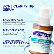 NEW Celeteque Advanced Acne Care Bundle (NEW Celeteque Acne Solutions Acne Clarifying Serum 30ml + Acne Solutions Acne Clearing Facial Moisturizer Gel 50ml)