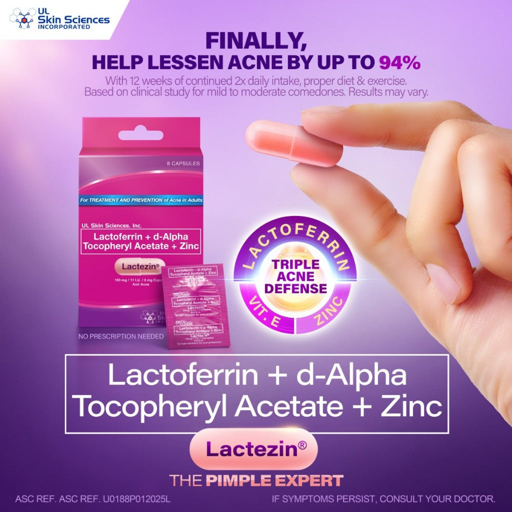 Lactezin Acne Care Travel Kit (Lactezin 8 capsules + Celeteque Hydration Travel Kit)